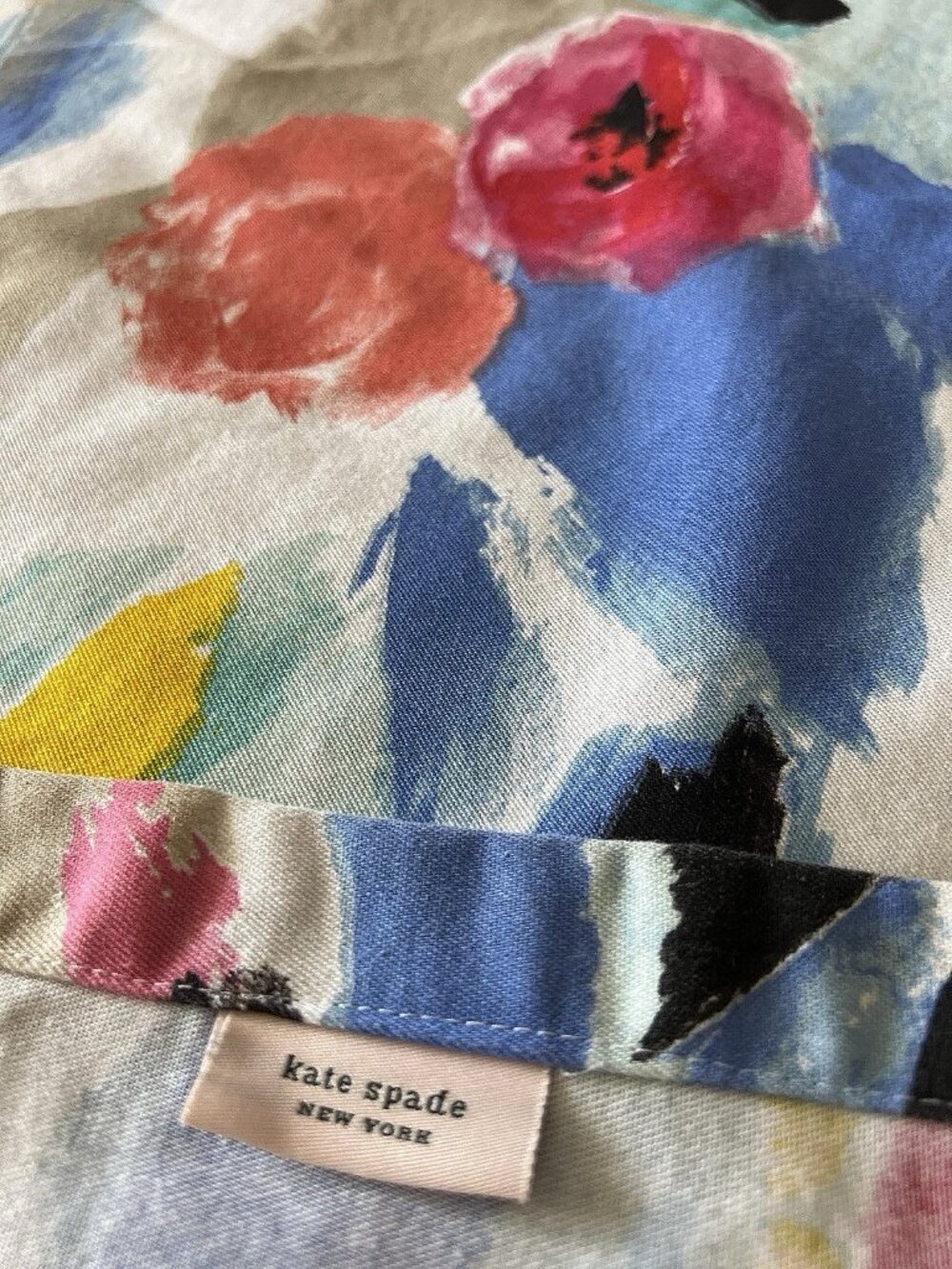 KATE SPADE Shower Curtain PAINTBALL Colorful Floral Artsy 67" x 71" Contemporary